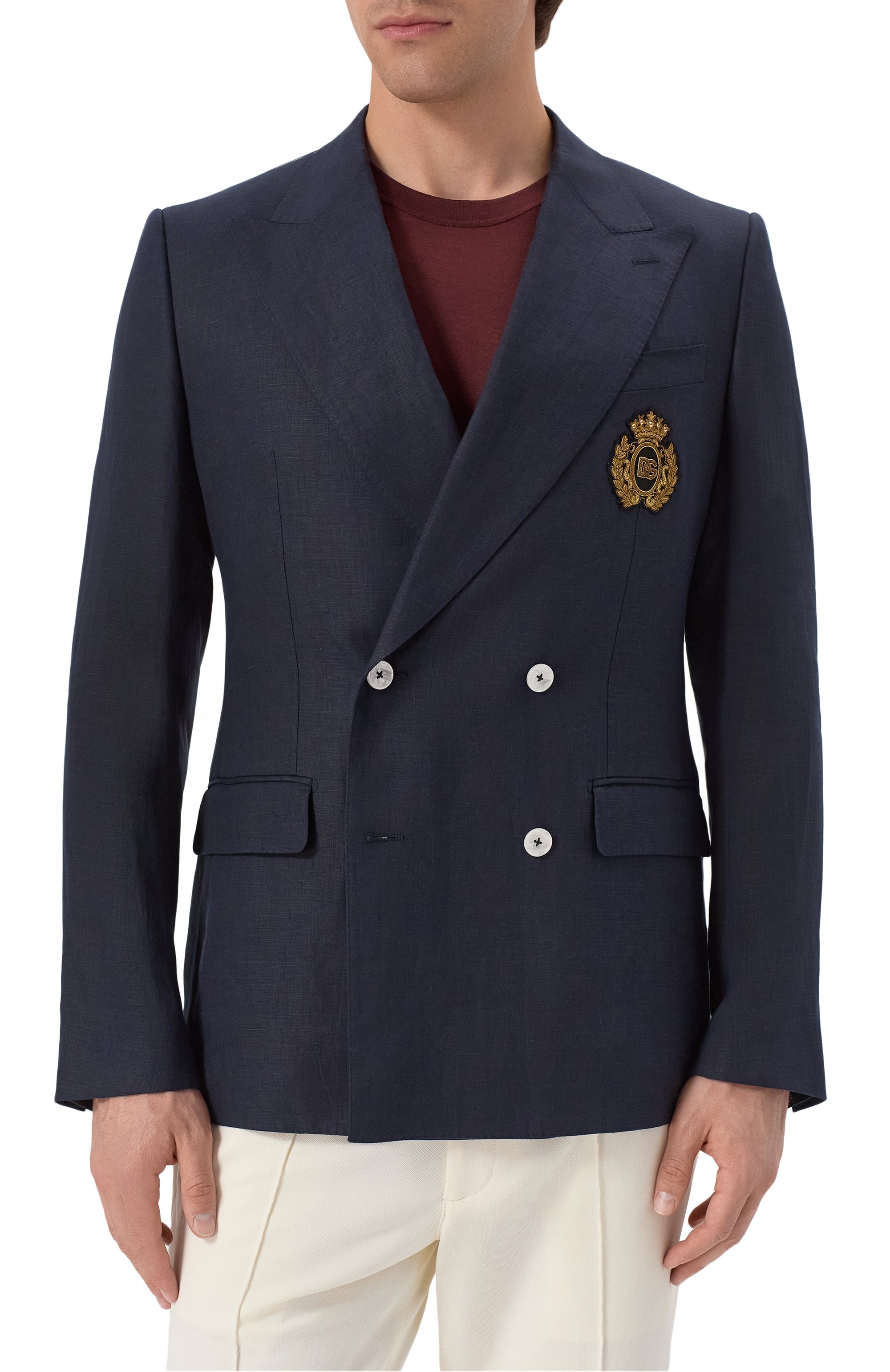 Льняной пиджак DOLCE & GABBANA, арт. G2TJ2Z/FU4K6, фото 4