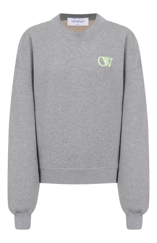 Хлопковый свитшот Off-White 0WBA075S25FLE004 Серый 0WBA075S25FLE004