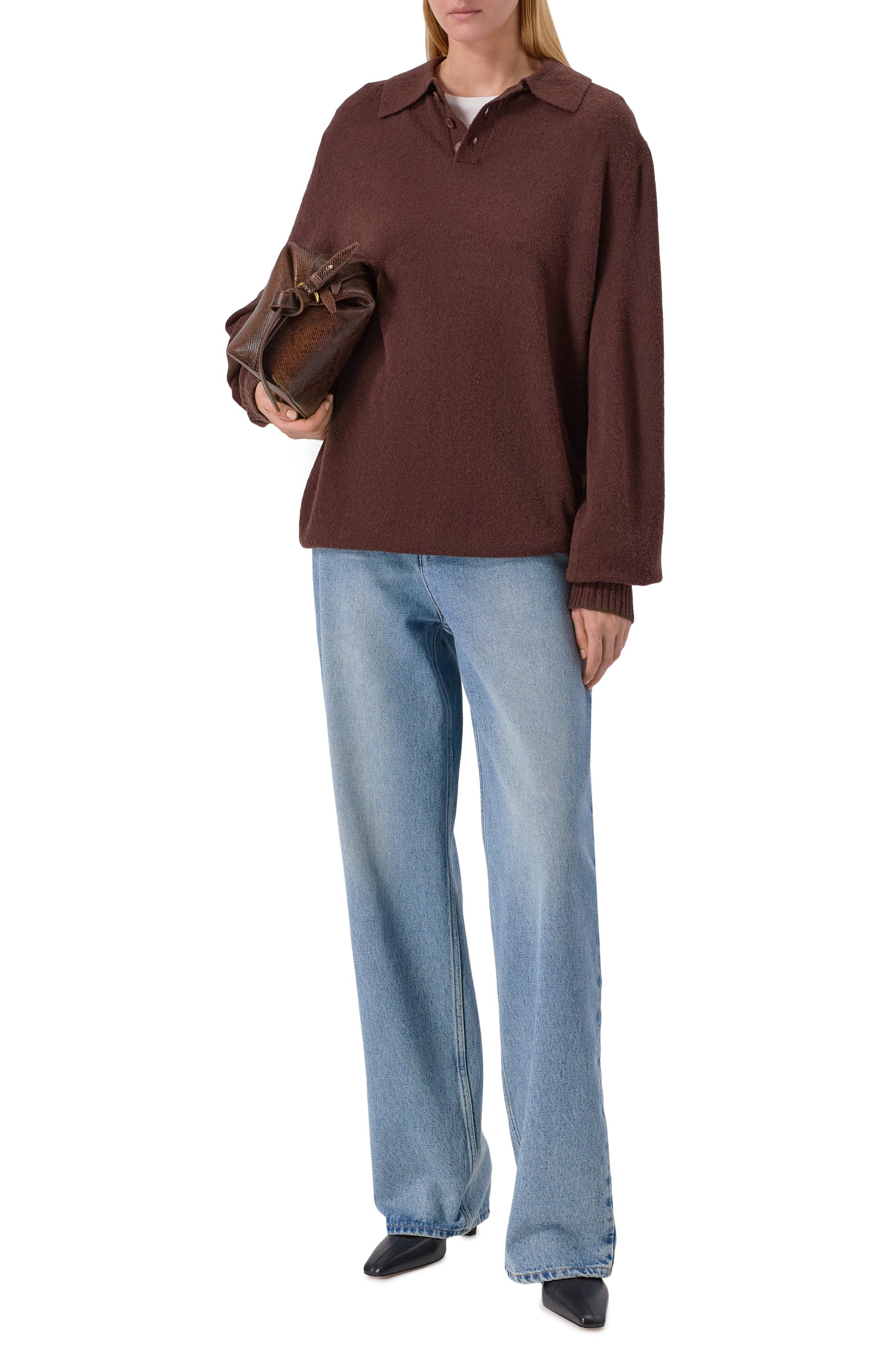 Шерстяное поло AYA MUSE коричневого цвета по цене 53550 руб., арт. AMPF2596, фото 2 Шерстяное поло AYA MUSE, арт. AMPF2596, фото 2