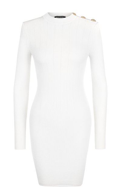 Женское шерстяное мини-платье с декоративными пуговицами BALMAIN, арт. 143745/K014