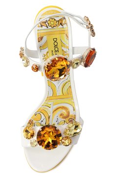 Женские кожаные босоножки keira 105 DOLCE & GABBANA белого цвета, арт. CR1354/AT848 | Фото 6 (Каблук высота: Высокий; Материал внутренний: Натуральная кожа; Материал сплава: Проставлено; Драгоценные камни: Проставлено; Материал внешний: Натуральная кожа; Подошва: Плоская; Каблук тип: Устойчивый)