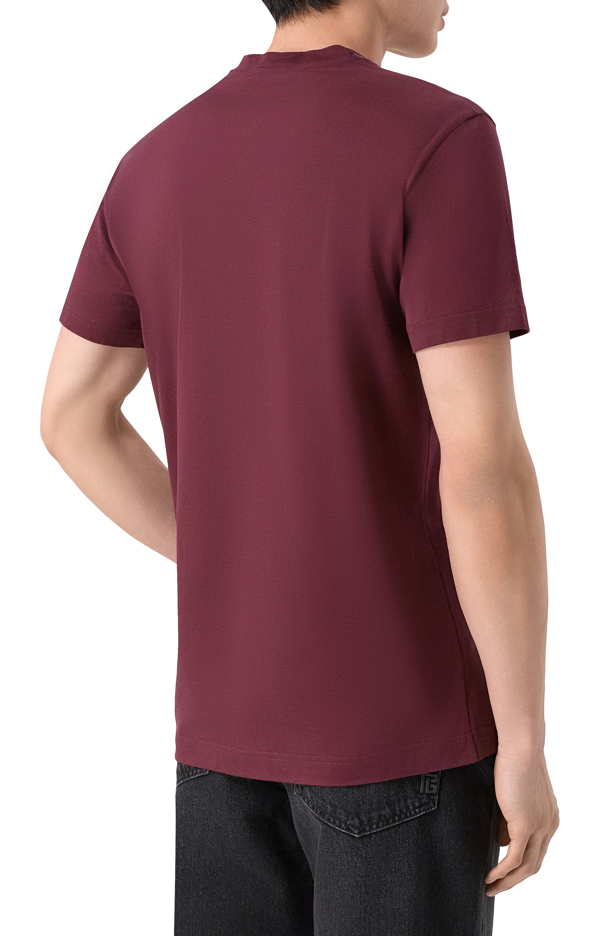 Хлопковая футболка DOLCE & GABBANA бордового цвета по цене 52150 руб., арт. G8RN8Z/G7P0C, фото 4 Хлопковая футболка DOLCE & GABBANA, арт. G8RN8Z/G7P0C, фото 4