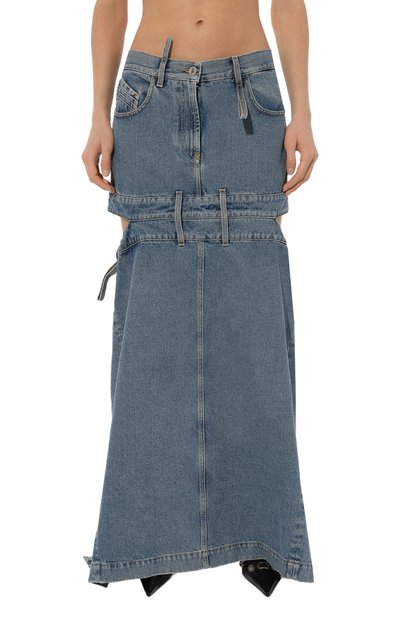 Джинсовая юбка THE ATTICO голубого цвета по цене 94600 руб., арт. 247WCS191, фото 3 Джинсовая юбка THE ATTICO, арт. 247WCS191, фото 3