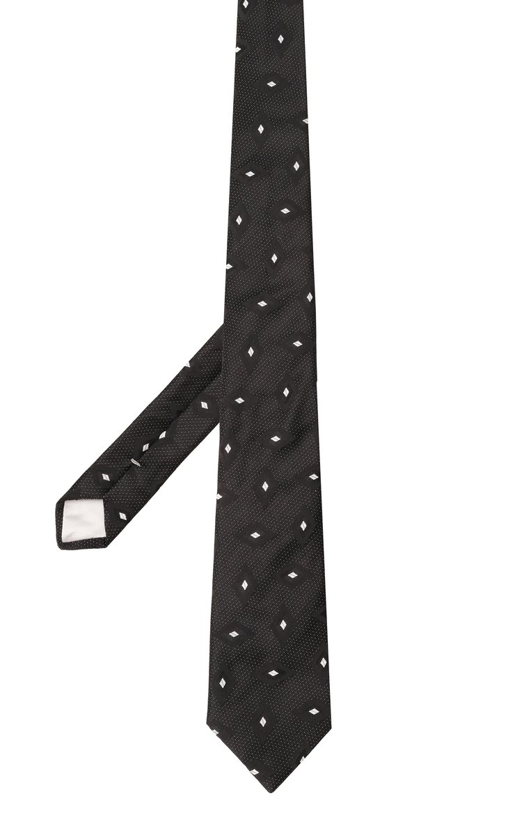 Мужской шелковый галстук GIORGIO ARMANI черного цвета, арт. GM000800/TE13675 | Фото 3 (Материал: Шелк, Текстиль; Нос: Не проставлено; Принт: С принтом)