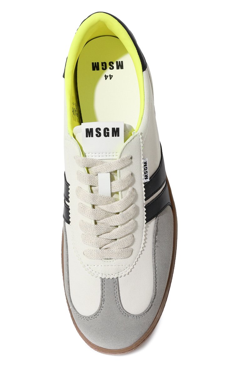 Мужские кеды retro trainers MSGM серого цвета, арт. 3540MS021/636 | Фото 6 (Материал внешний: Экокожа; Материал сплава: Проставлено; Стили: Классический; Материал утеплителя: Без утеплителя; Материал внутренний: Текстиль; Подошва: Плоская; Драгоценные камни: Проставлено)