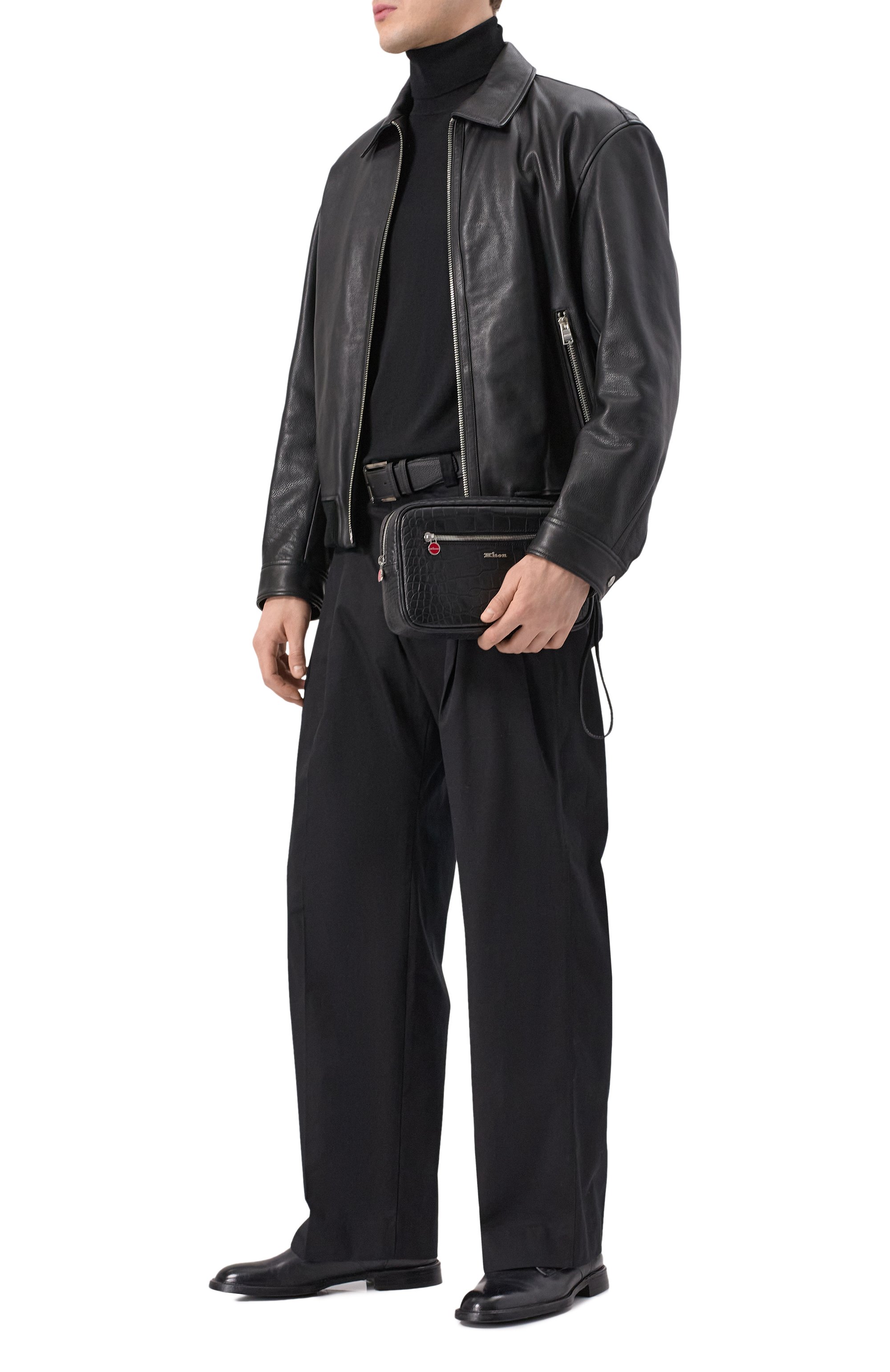 Борсетка из кожи аллигатора KITON, арт. UBA0011N0106801004, фото 7