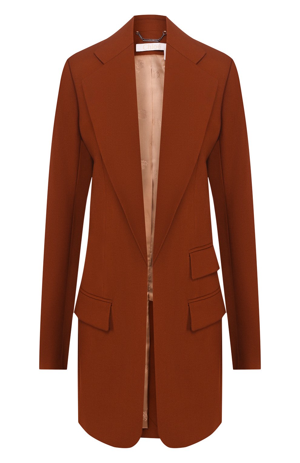 Удлиненный шерстяной жакет прямого кроя CHLOÉ, арт. CHC18WVE08067, фото 1