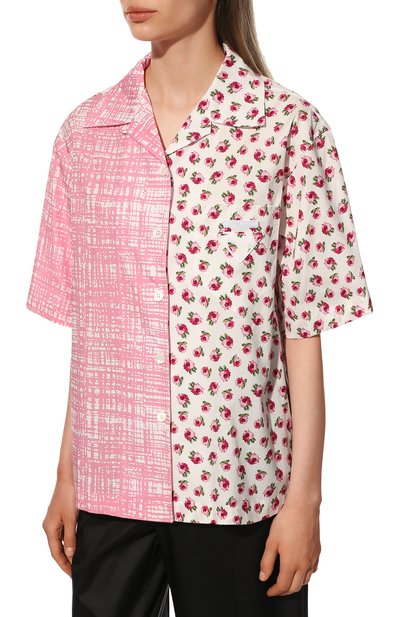 Хлопковая рубашка PRADA, арт. P433BO-1ZNQ-F0638-212, фото 3