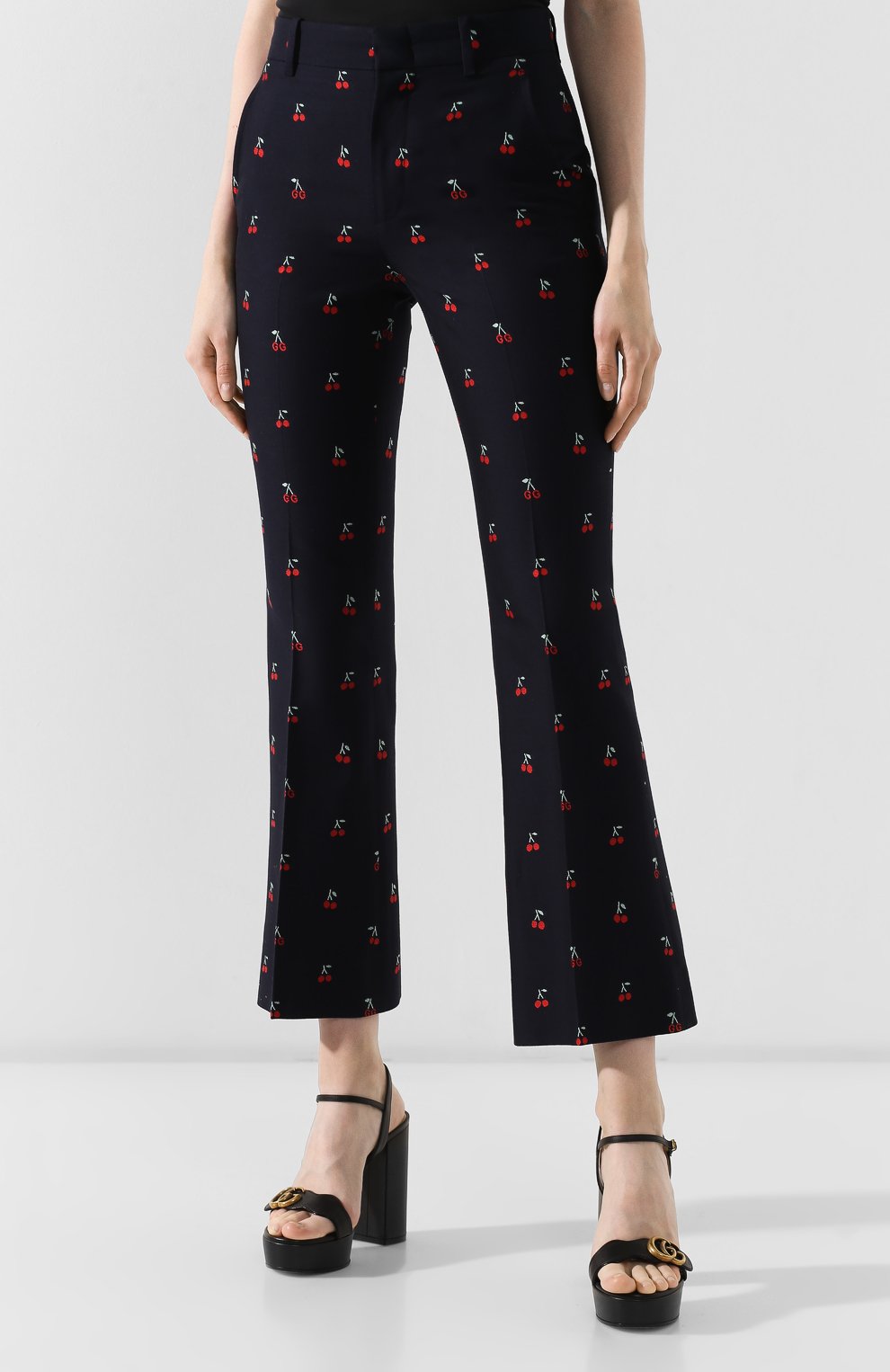 Брюки из смеси хлопка и шерсти GUCCI черного цвета по цене 79950 руб., арт. 523574/ZABMY, фото 3 Брюки из смеси хлопка и шерсти GUCCI, арт. 523574/ZABMY, фото 3