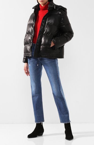 Кожаный пуховик с воротником-стойкой SAINT LAURENT, арт. 536747/YC2SW, фото 2