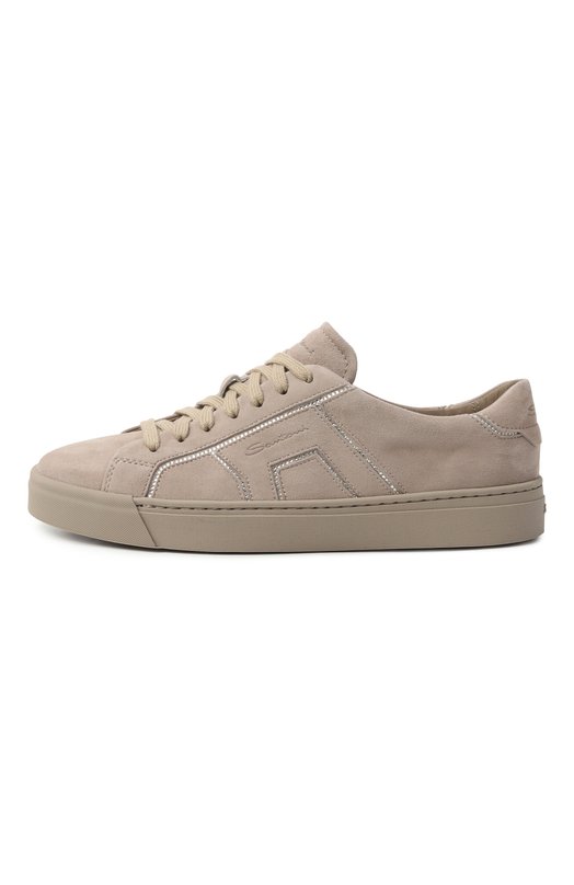 Замшевые кеды Santoni WBGG61423ARGTDTB Бежевый  WBGG61423ARGTDTB Фото 4