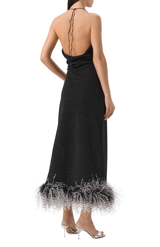 Платье с отделкой перьями OSEREE BLVS261/LUREX PLUMAGE Чёрный  BLVS261/LUREX PLUMAGE Фото 3