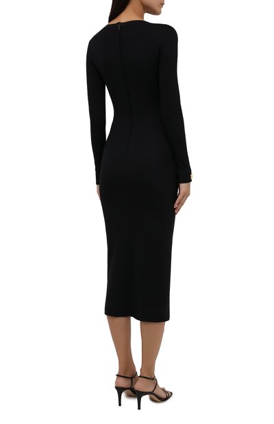 Платье из вискозы DOLCE & GABBANA черного цвета по цене 163500 руб., арт. F6R6MT/FUGKG, фото 4 Платье из вискозы DOLCE & GABBANA, арт. F6R6MT/FUGKG, фото 4