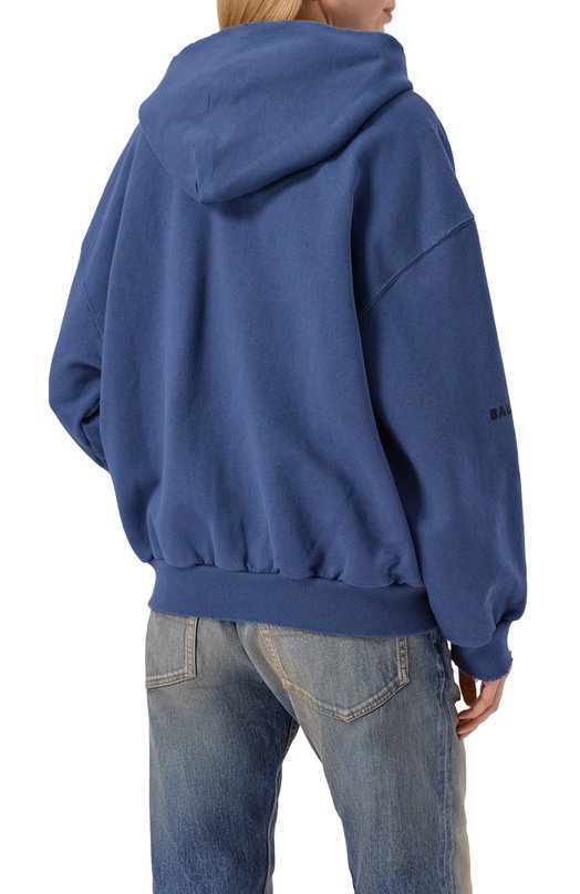 Хлопковая толстовка Balenciaga 833377/TSVP5 Синий  833377/TSVP5 Фото 4