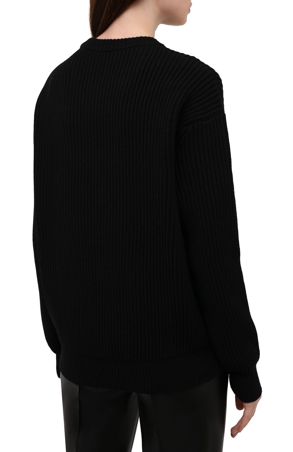 Шерстяной свитер DOLCE & GABBANA черного цвета по цене 108500 руб., арт. FX243Z/JBVG5, фото 4 Шерстяной свитер DOLCE & GABBANA, арт. FX243Z/JBVG5, фото 4