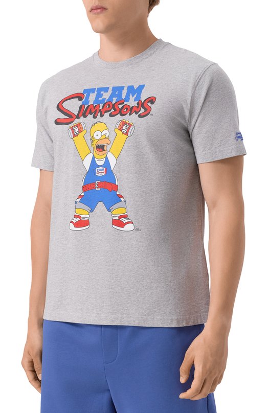 Хлопковая футболка MC2 Saint Barth STBM TSHIRT MAN/02578H Серый  STBM TSHIRT MAN/02578H Фото 3