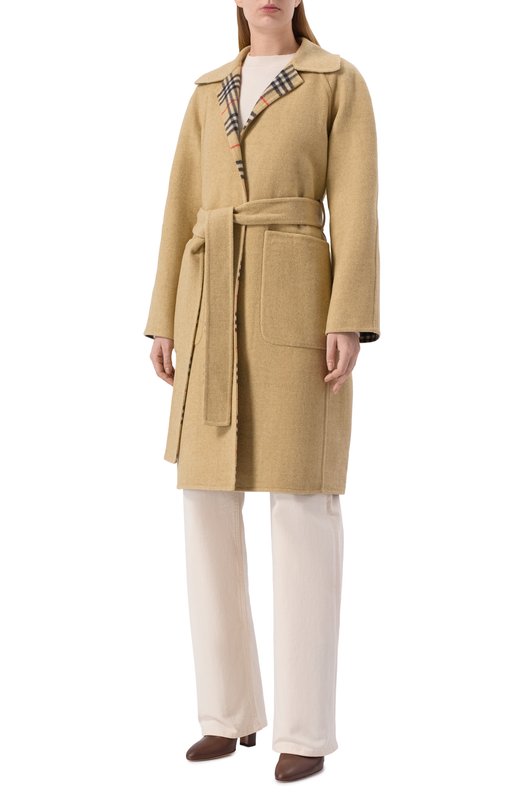 Двустороннее шерстяное пальто Burberry 8110900 Бежевый  8110900 Фото 3