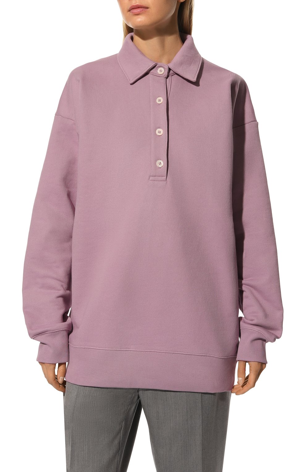 Хлопковое поло DRIES VAN NOTEN сиреневого цвета по цене 45600 руб., арт. 222-011129-5615, фото 3 Хлопковое поло DRIES VAN NOTEN, арт. 222-011129-5615, фото 3