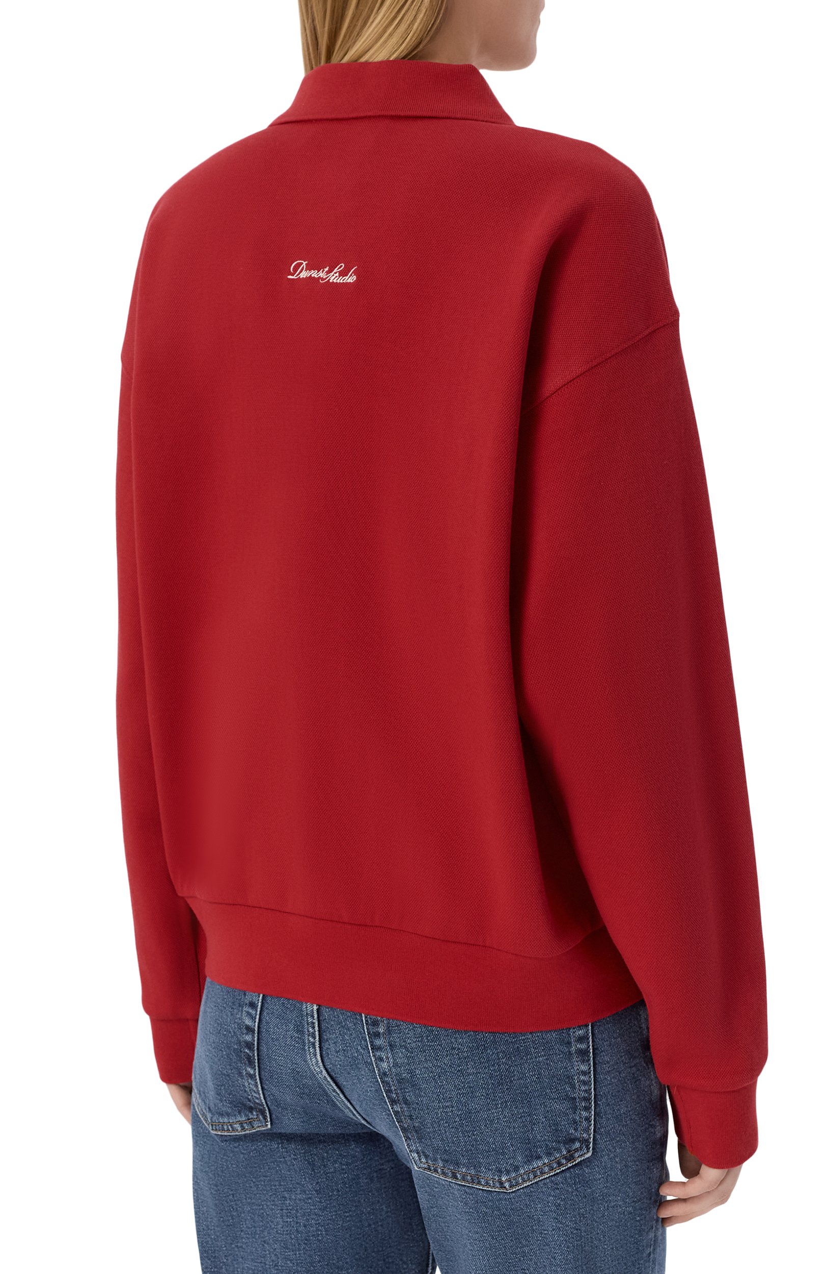 Хлопковое поло DUNST красного цвета по цене 10800 руб., арт. UDTS6C110R2, фото 4 Хлопковое поло DUNST, арт. UDTS6C110R2, фото 4