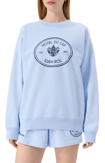 Хлопковый свитшот sporty & rich x hotel du cap-eden-roc SPORTY AND RICH, арт. ST07160621BL90, фото 3