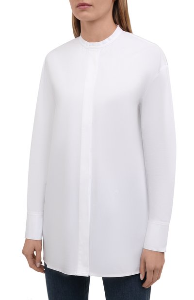 Хлопковая рубашка LOW CLASSIC белого цвета по цене 31050 руб., арт. L0W21FW_SH02WH, фото 3 Хлопковая рубашка LOW CLASSIC, арт. L0W21FW_SH02WH, фото 3