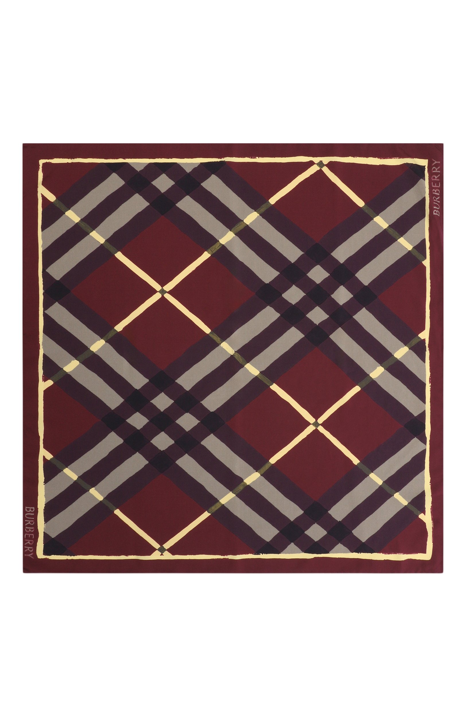 Шелковый платок BURBERRY красного цвета по цене 59950 руб., арт. 8126947, фото 4 Шелковый платок BURBERRY, арт. 8126947, фото 4
