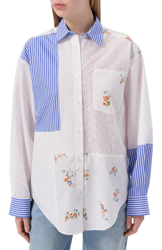 Хлопковая рубашка MSGM 4041MDE13Y/267157 Разноцветный  4041MDE13Y/267157 Фото 3