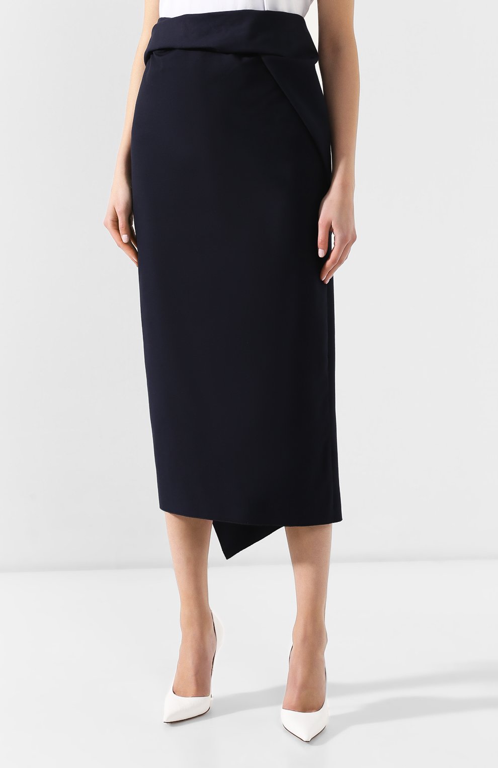 Юбка из смеси хлопка и шерсти DRIES VAN NOTEN темно-синего цвета по цене 55000 руб., арт. 191-30824-7286, фото 3 Юбка из смеси хлопка и шерсти DRIES VAN NOTEN, арт. 191-30824-7286, фото 3