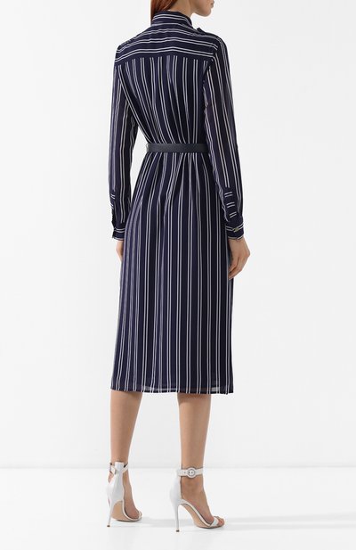 Платье с поясом MICHAEL MICHAEL KORS синего цвета по цене 28350 руб., арт. MH88YJ9AFL, фото 4 Платье с поясом MICHAEL MICHAEL KORS, арт. MH88YJ9AFL, фото 4