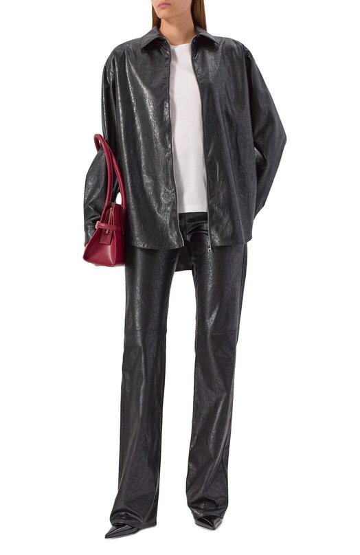 Рубашка из вискозы MSGM 3941MDH23X/257616 Чёрный  3941MDH23X/257616 Фото 2