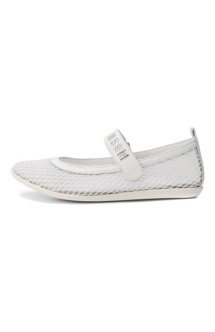 Детские балетки MSGM KIDS белого цвета, арт. 79807/VAR2/36-40 | Фото 2 (Материал внешний: Текстиль, Натуральная кожа; Нос: Не проставлено; Материал внутренний: Натуральная кожа; Материал сплава: Проставлено)