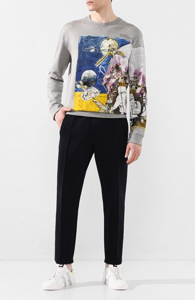 Кожаные кеды MONCLER белого цвета по цене 58300 руб., арт. F1-09A-4M712-40-02S7Z, фото 2 Кожаные кеды MONCLER, арт. F1-09A-4M712-40-02S7Z, фото 2