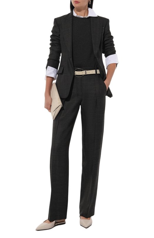Шерстяные брюки Brunello Cucinelli MD595P8727 Серый  MD595P8727 Фото 2