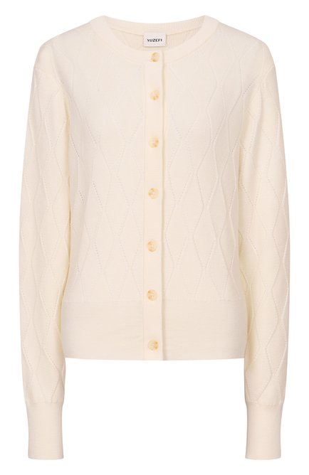 Женский шерстяной кардиган YUZEFI, арт. RAINA-CREWNECK CARDIGAN
