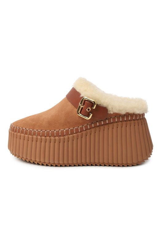 Замшевые сабо Nama Chloé CH25W13CTX_001 Коричневый  CH25W13CTX_001 Фото 4