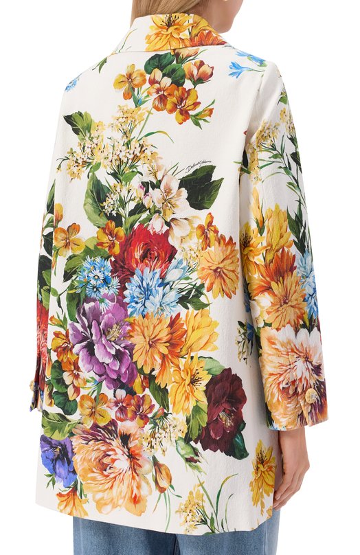 Пальто из хлопка и вискозы Dolce & Gabbana F0W4ET/FSRQU Разноцветный  F0W4ET/FSRQU Фото 4