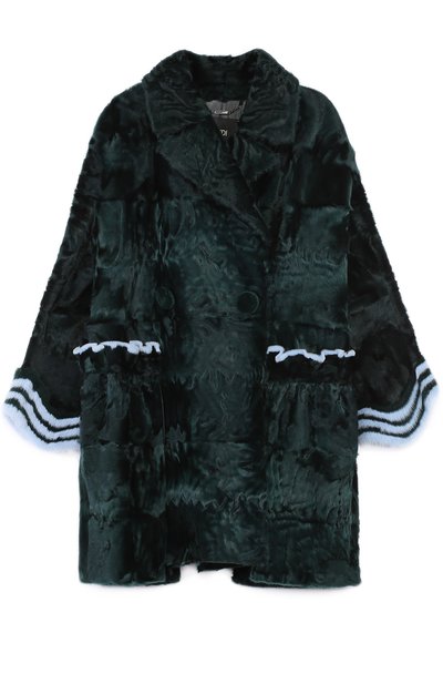 Шуба из каракуля с контрастной отделкой FENDI, арт. FNF70A/SDB, фото 1