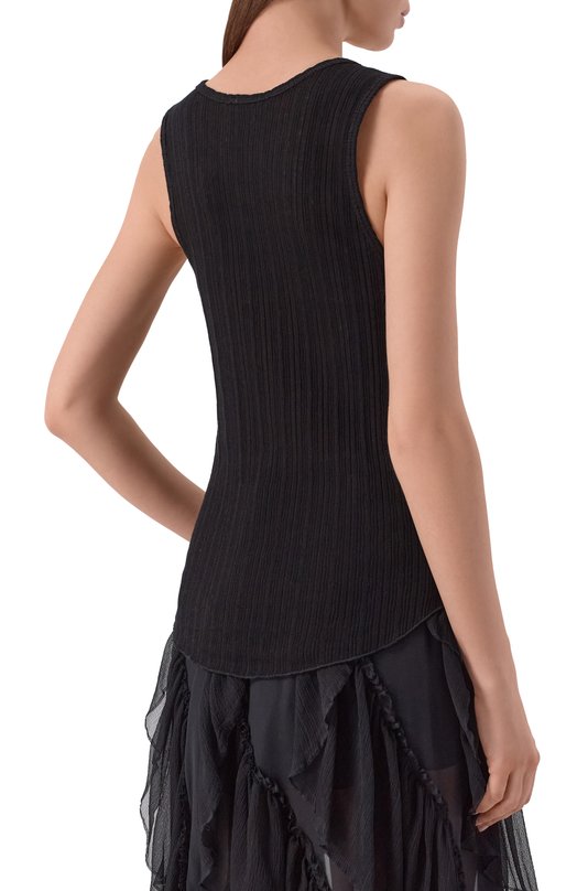 Хлопковая майка Ann Demeulemeester B0013947/FA736 Чёрный  B0013947/FA736 Фото 4