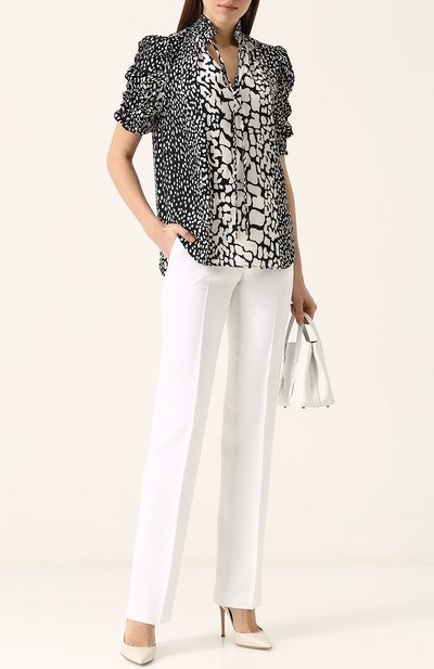 Однотонные брюки прямого кроя со стрелками MICHAEL KORS COLLECTION, арт. KRK/210AKK019, фото 2