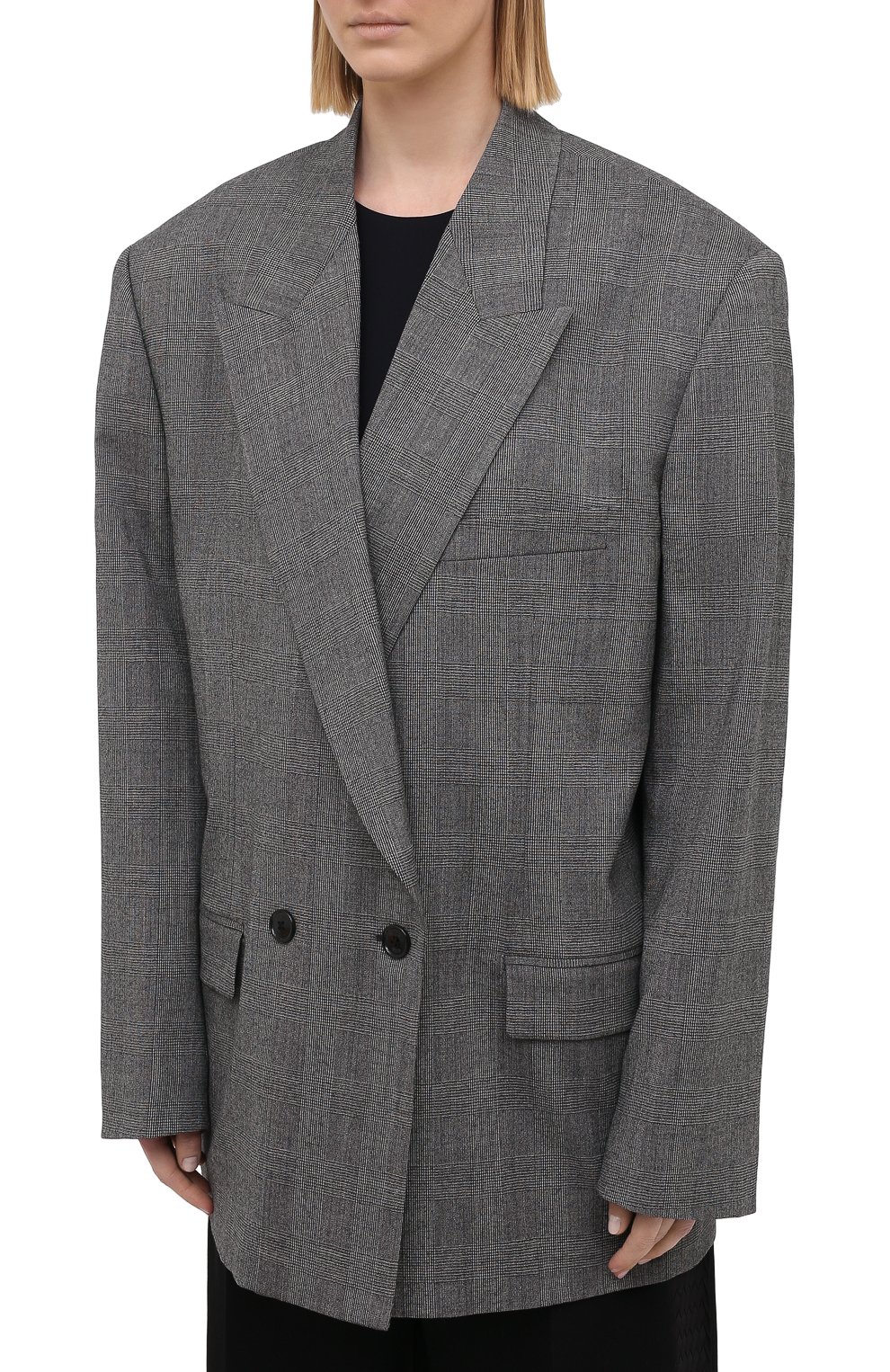 Шерстяной жакет VETEMENTS, арт. WE51JA500W 1207/GREY CHECK, фото 3