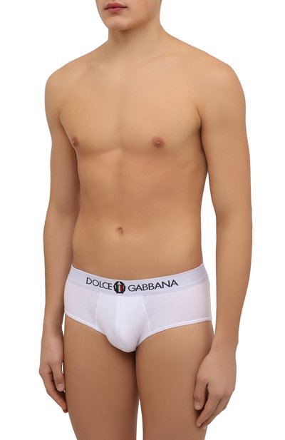 Хлопковые хипсы DOLCE & GABBANA белого цвета по цене 10900 руб., арт. M3C03J/FUECG, фото 2 Хлопковые хипсы DOLCE & GABBANA, арт. M3C03J/FUECG, фото 2