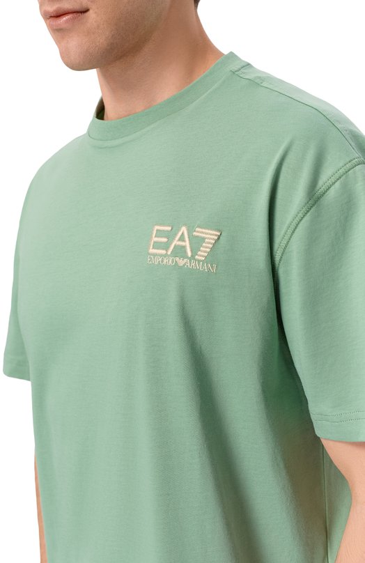 Хлопковая футболка EA7 7M001402/AF22264 Зелёный  7M001402/AF22264 Фото 5