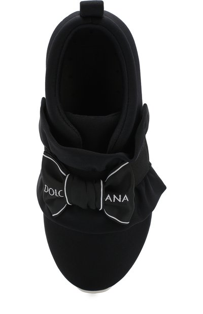 Текстильные кроссовки с эластичной вставкой и бантом DOLCE & GABBANA, арт. D10686/AN625/29-36, фото 4