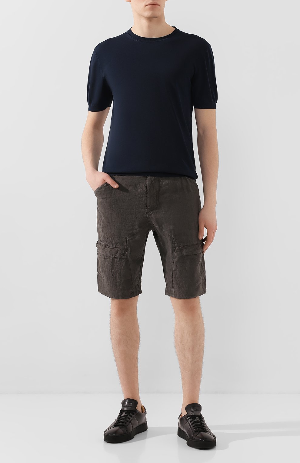 Шорты из смеси льна и хлопка TRANSIT коричневого цвета по цене 38450 руб., арт. CFUTRKD133, фото 2 Шорты из смеси льна и хлопка TRANSIT, арт. CFUTRKD133, фото 2