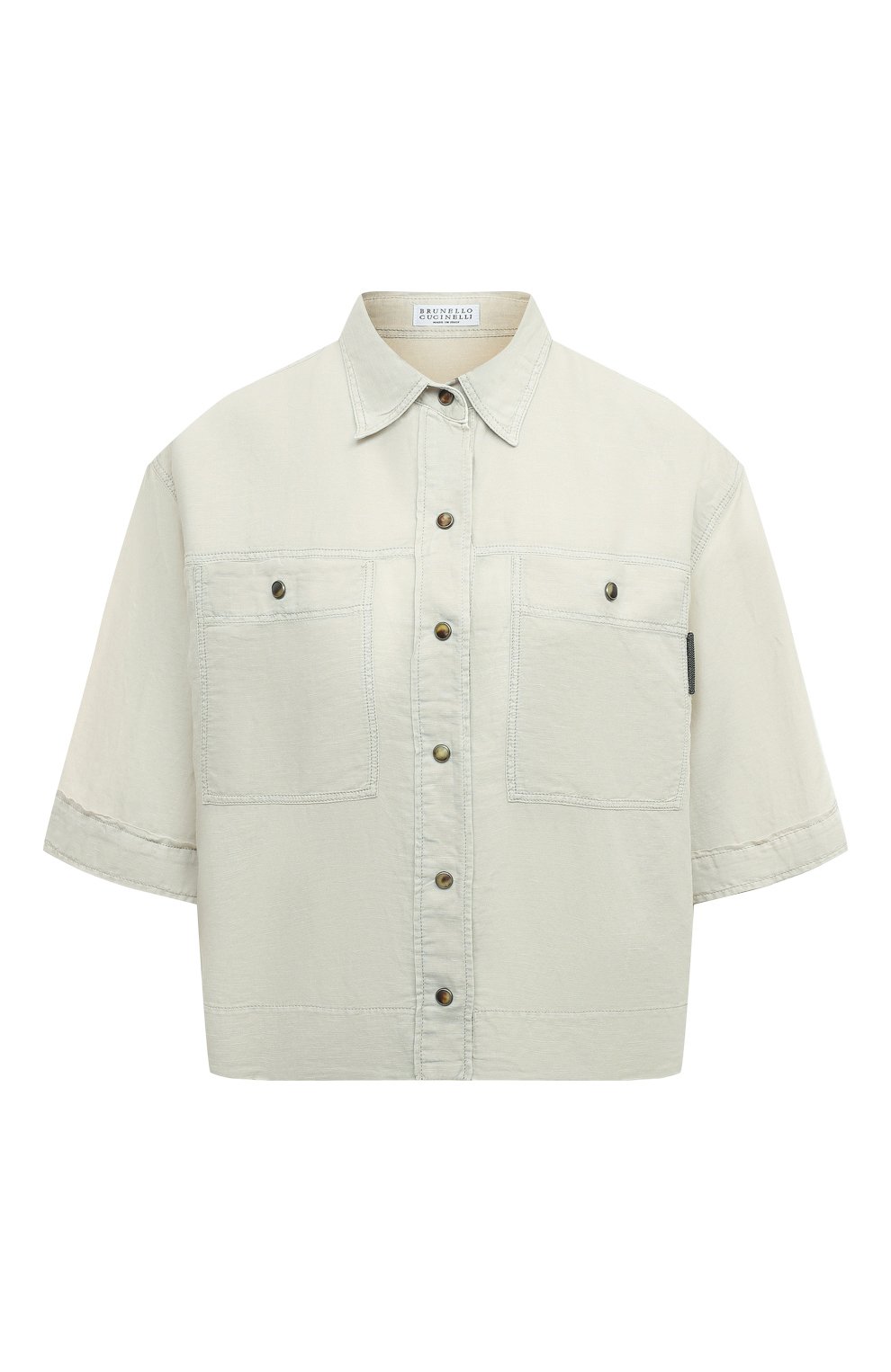 Рубашка изо льна и хлопка BRUNELLO CUCINELLI, арт. MD698B1304, фото 1