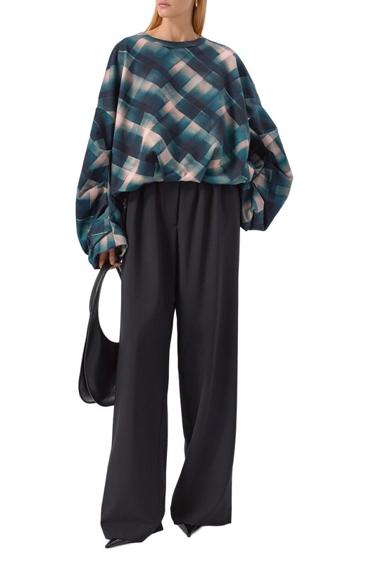 Хлопковый свитшот Dries Van Noten 011141-2614-605 Зелёный  011141-2614-605 Фото 2