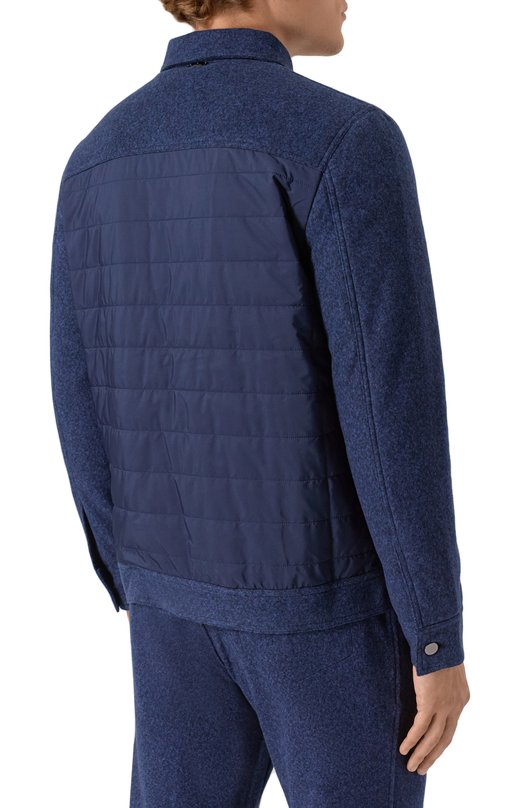 Куртка из хлопка и шерсти Capobianco 19M183.FSNY. Синий  19M183.FSNY. Фото 4