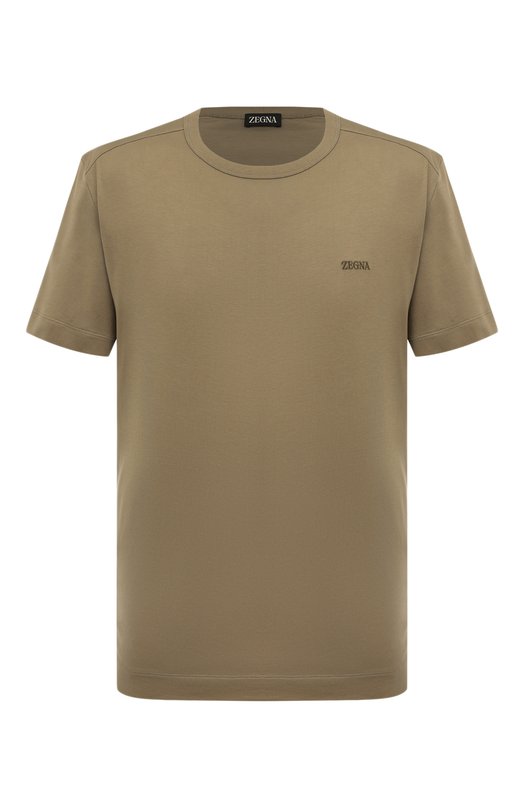 Хлопковая футболка Zegna UD360A7/D760 Хаки UD360A7/D760