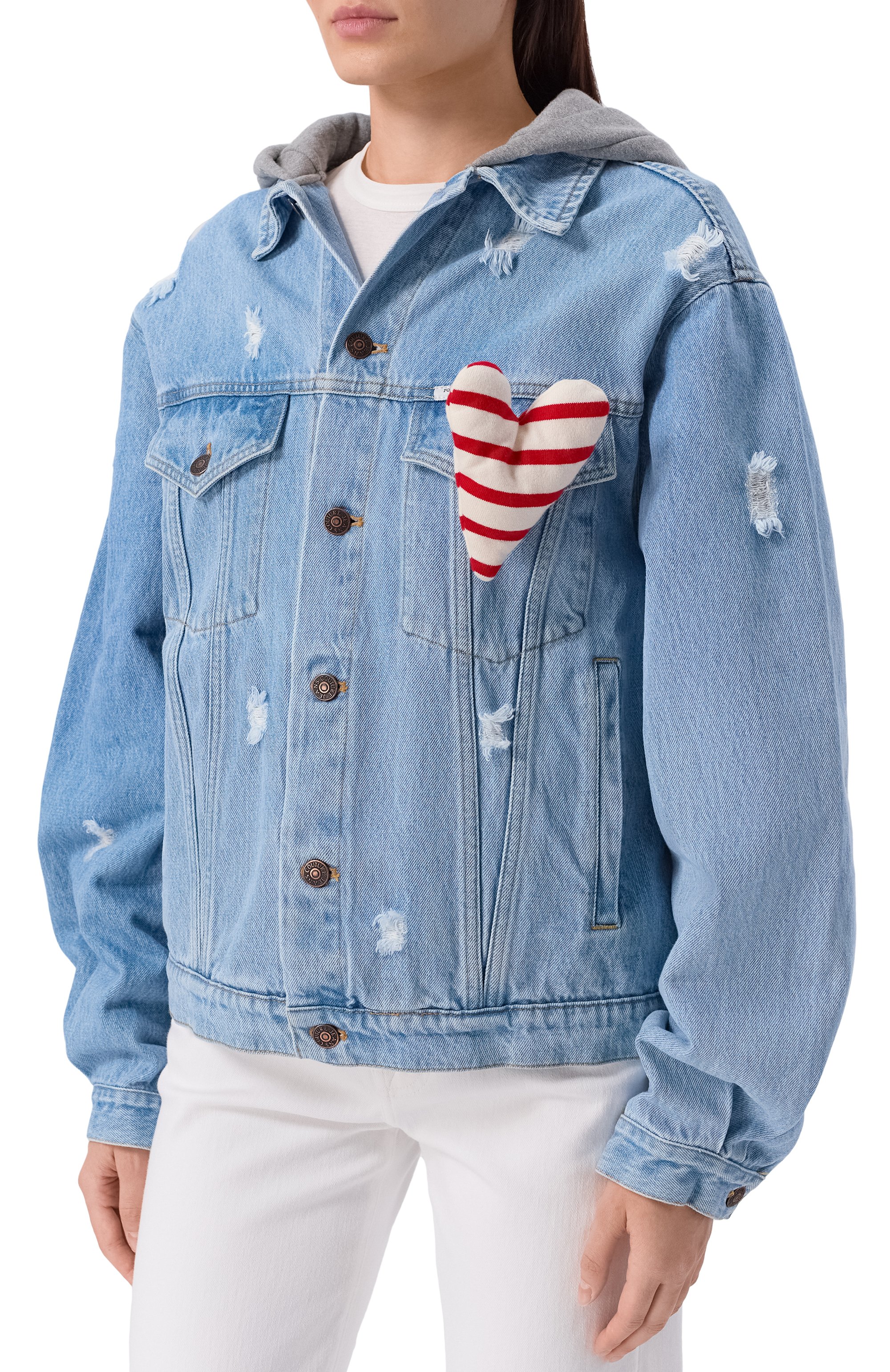 Джинсовая куртка FORTE DEI MARMI COUTURE голубого цвета по цене 55600 руб., арт. 25SF5367, фото 3 Джинсовая куртка FORTE DEI MARMI COUTURE, арт. 25SF5367, фото 3