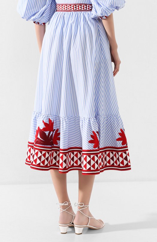 Хлопковая юбка Stella Jean Голубой, фото 4